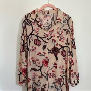 KASHISH India Long Floral Tunic Dress Top Large